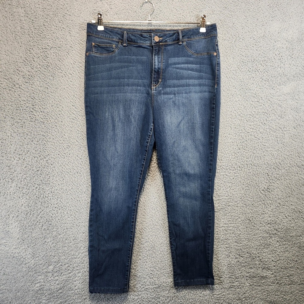 Jordache Super Skinny Jeans Womens Size 16 (Fits‎ 34x25) Dark Wash Streetwear